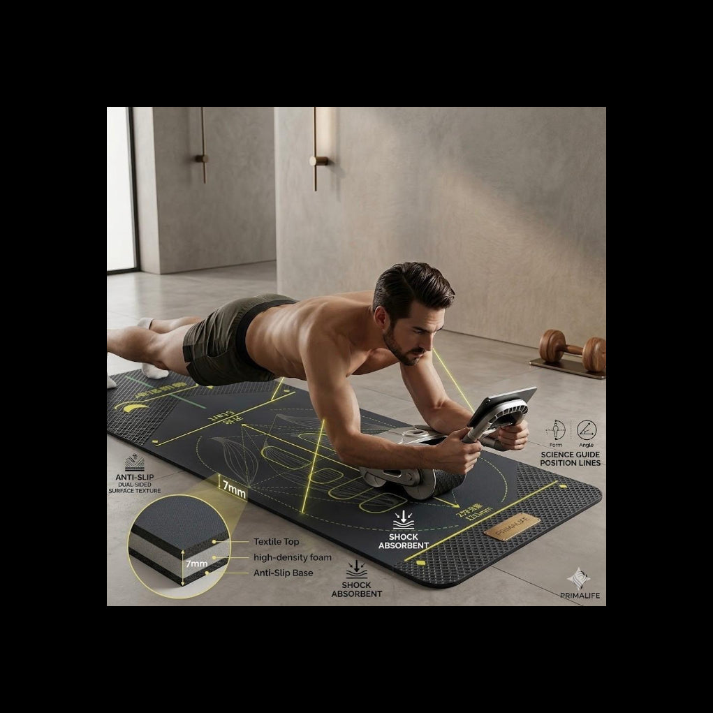 THE AB ROLLER GUIDE MAT